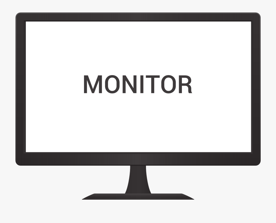 Transparent Computer Monitor Clipart Black And White - Computer Monitor Vector Png, Transparent Clipart