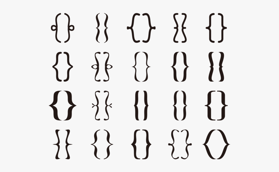 Bracket Icons Set - Decorative Bracket Transparent, Transparent Clipart