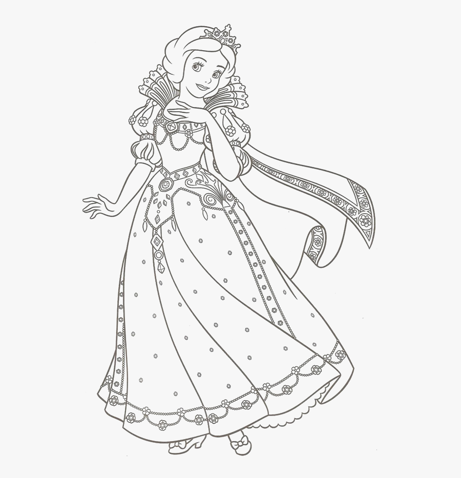 Disney Princess Coloring Pages Snow White - Disney Princess Cinderella Coloring Pages, Transparent Clipart