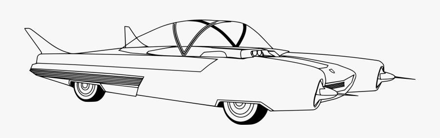 Line Art,hatchback,angle - 1950's Clipart Png, Transparent Clipart