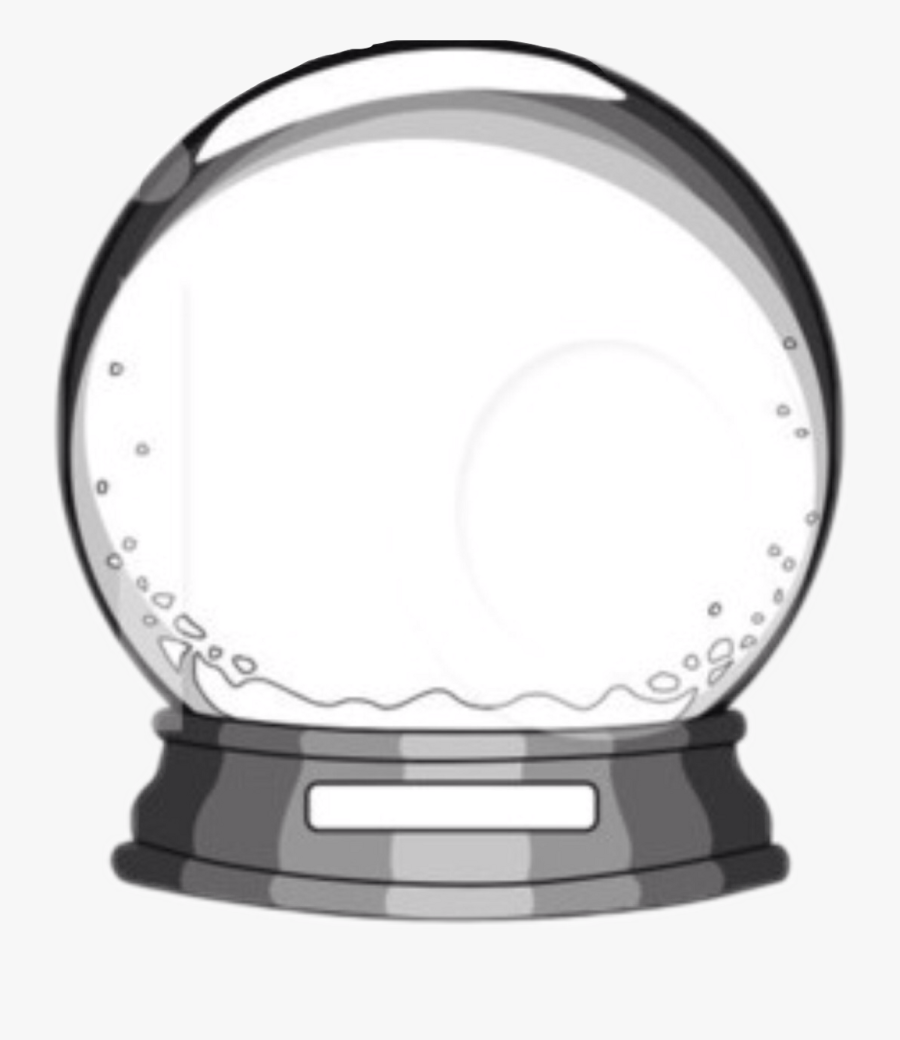 Snowglobe Blackandwhite Nameplate Decoration Knicknacks - Snow Globes Clip Art, Transparent Clipart
