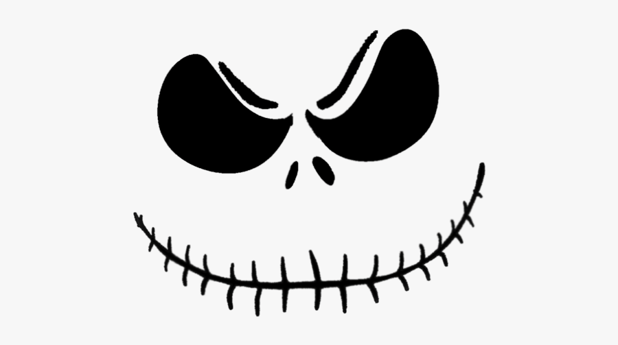 Stencil Jack Skellington Carved Pumpkin, Transparent Clipart