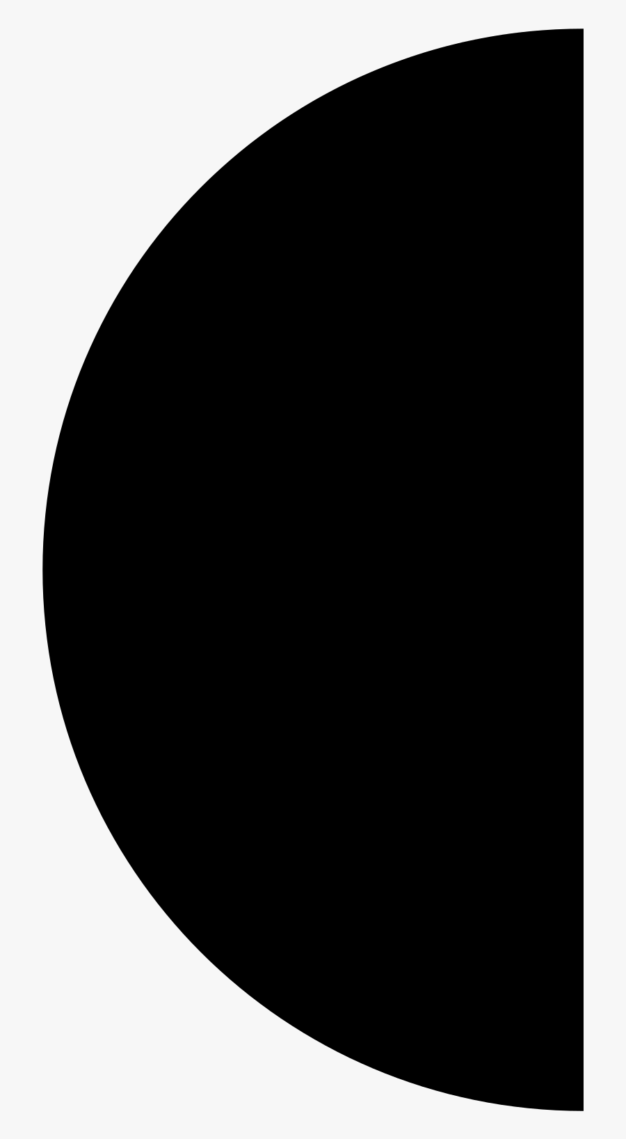 File - U 25d6 - Svg - Black Semi Circle Clipart - Mitad De Circulo Png, Transparent Clipart