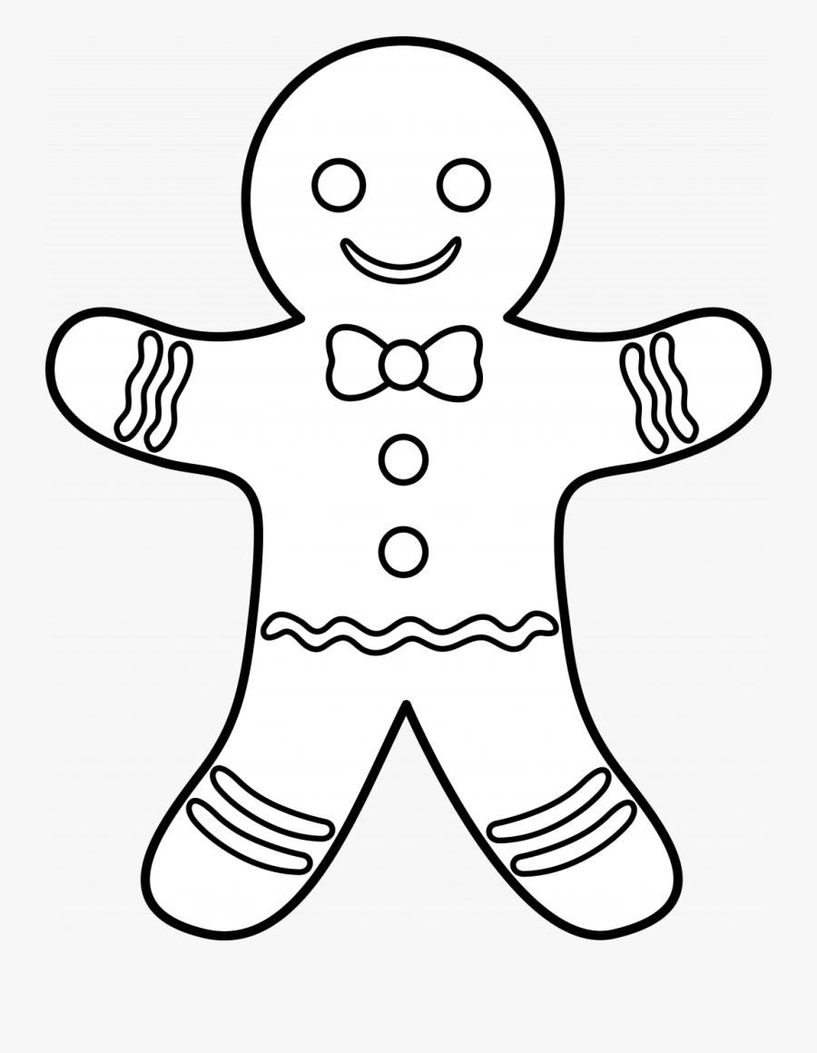 Coloring Booksad Boy Activities For Kindergarten Man - Gingerbread Clipart Black And White, Transparent Clipart