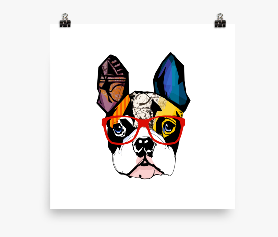 Chinese Dog New Year Boston Terrier , Png Download - French Bulldog With Glasses Artwork, Transparent Clipart