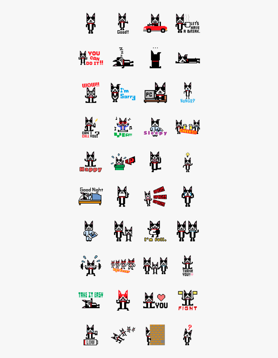 8bit Dogs Boston Terrier, Transparent Clipart