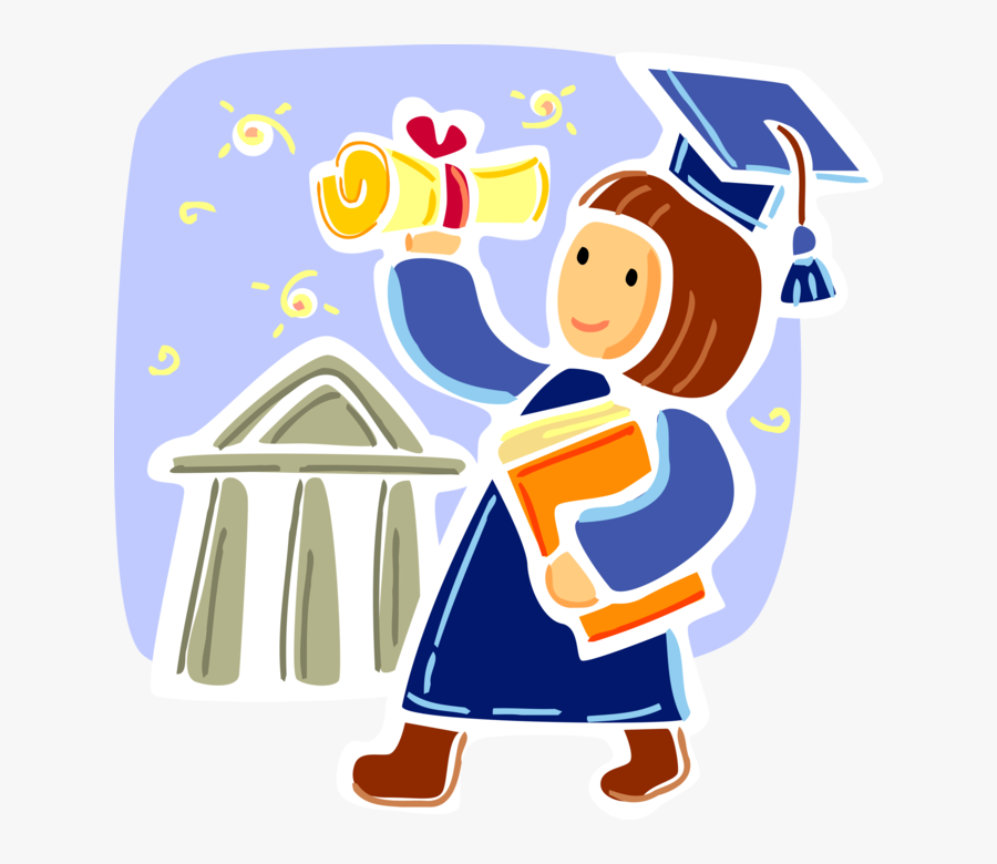 Vector Illustration Of High School, College And University - Accomplishment Clipart, Transparent Clipart