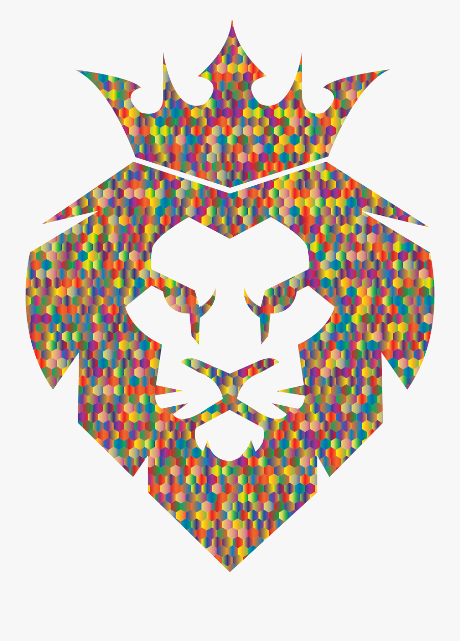Prismatic Hexagonal Mosaic Lion King Clip Arts - Logo Lion Roaring Png, Transparent Clipart
