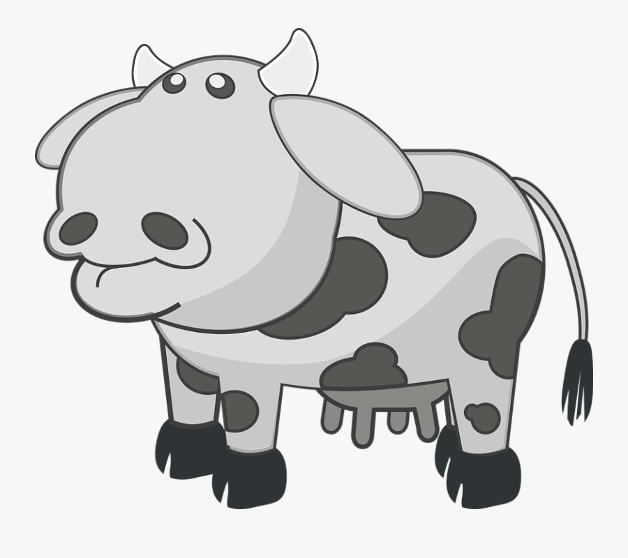 Cow, Black And White, Animal, Mammal, Cattle, Farms - Cow Clip Art, Transparent Clipart