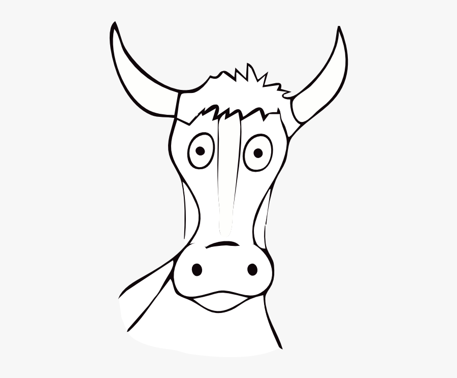 Cow Farbe Drawn Cow Art Sheet Page Black White Line - Cattle, Transparent Clipart