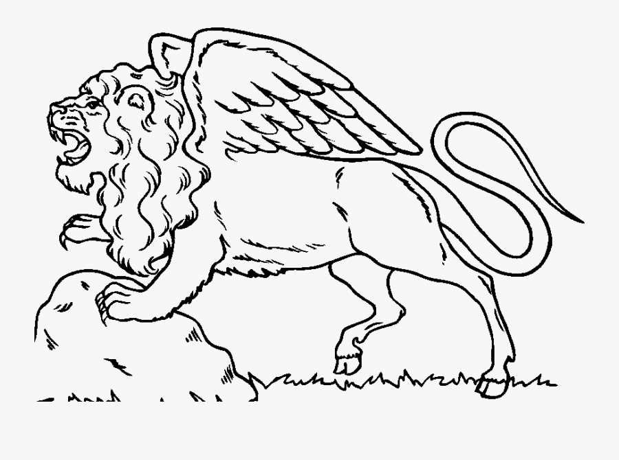 Coloring Page Lion Best Lion With Wings Coloring Pages - Colour Lion Art Drawing, Transparent Clipart