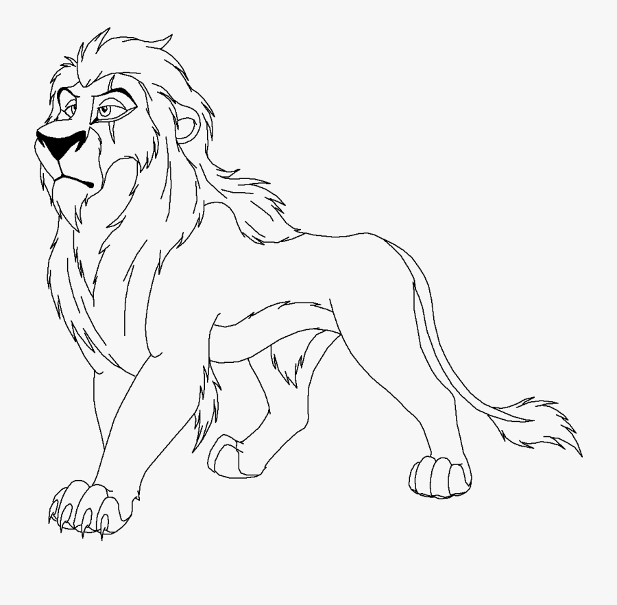 Free Coloring Pages Of Lion Giraffe, Lion Printable - Scar From Lion King Coloring Page, Transparent Clipart