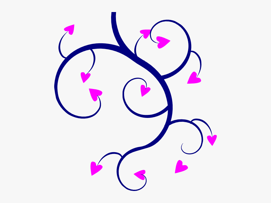 Heart With Swirls Clipart - Pink And Grey Hearts, Transparent Clipart