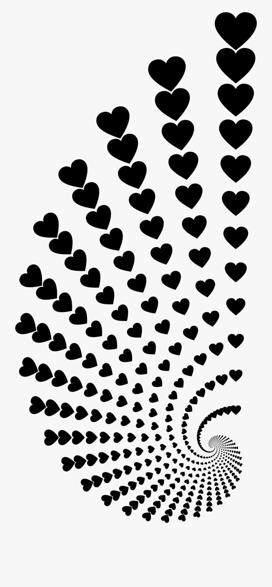 Hearts Swirl Design Black Jpg Free Library - Black And White Swirl Heart, Transparent Clipart