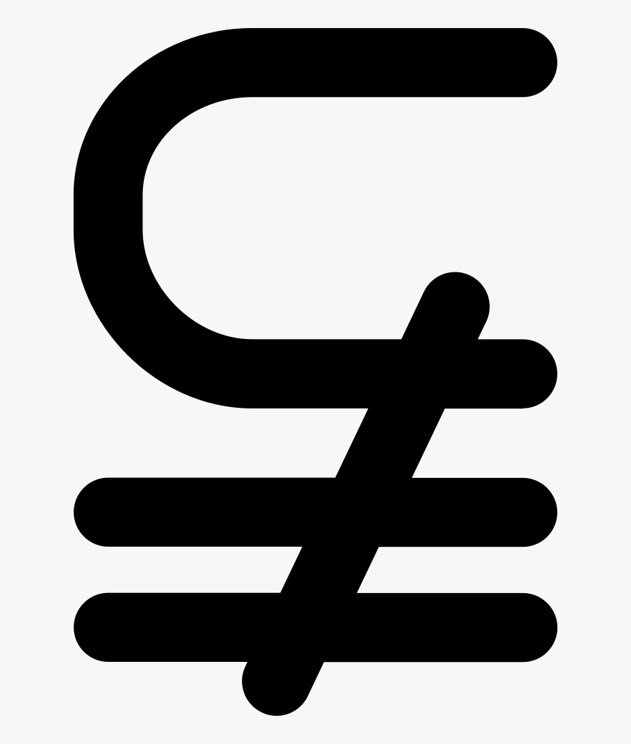 Subset Of Above Not Equal Mathematical Symbol, Transparent Clipart