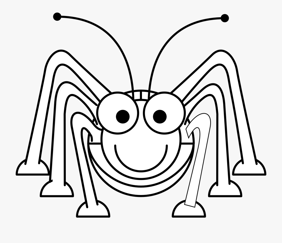 Cartoon Black And White Grasshopper, Transparent Clipart