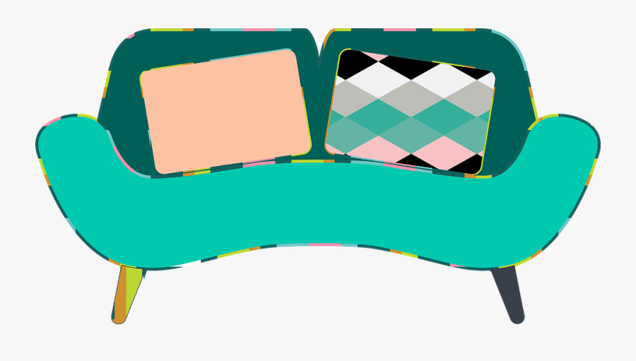 Mid Century Sofa, Retro, Vintage, 1950"s, 1960"s, Transparent Clipart