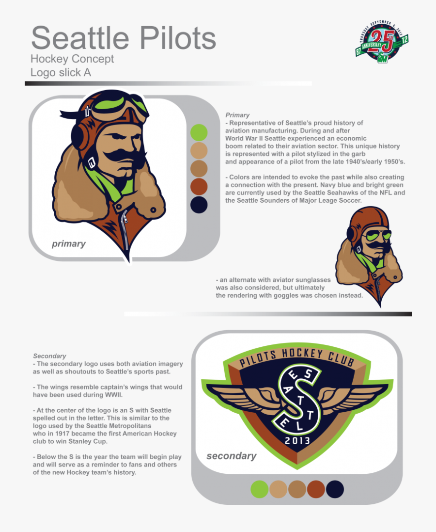 Pilotslogoslicka Zps1cd552f4 - Seattle Pilots Nhl Jersey Concept, Transparent Clipart