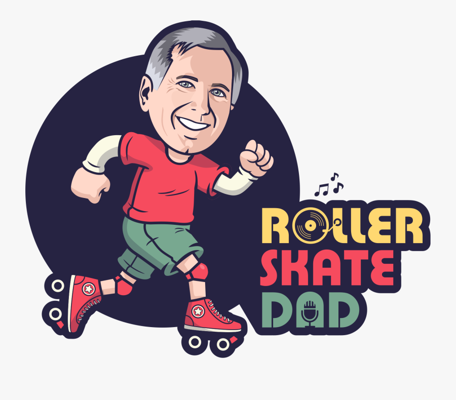 Dad Rollerskate, Transparent Clipart