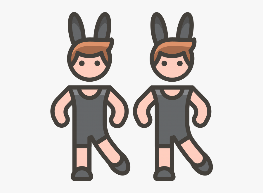 Man With Bunny Ears Emoji - Cartoon, Transparent Clipart