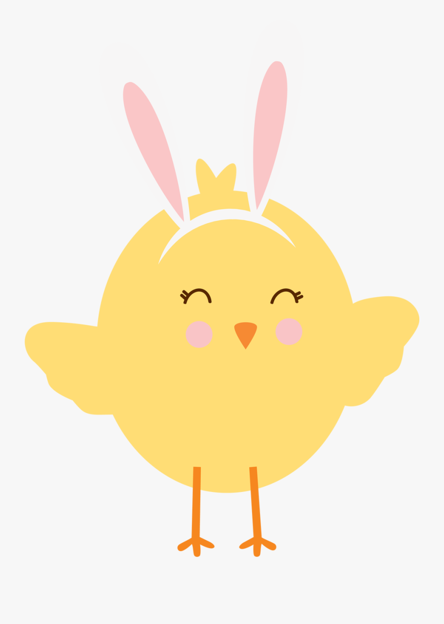 Chick With Bunny Ears Svg Cut File - Cartoon, Transparent Clipart
