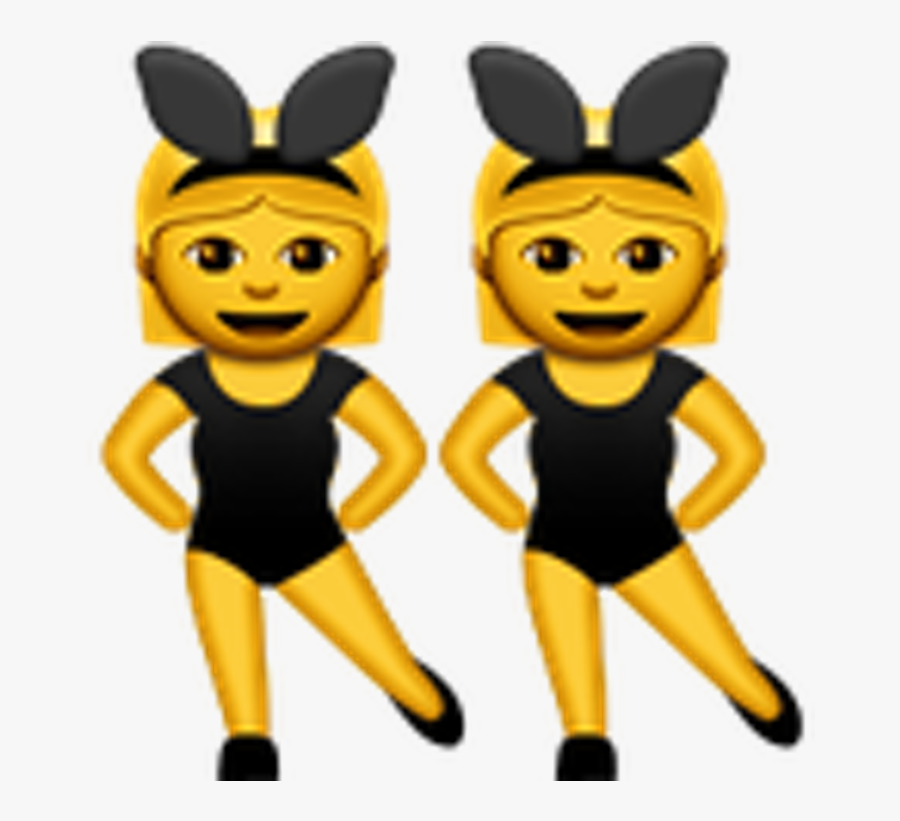 Twins Clipart Emoji - Women With Bunny Ears Emoji Png, Transparent Clipart
