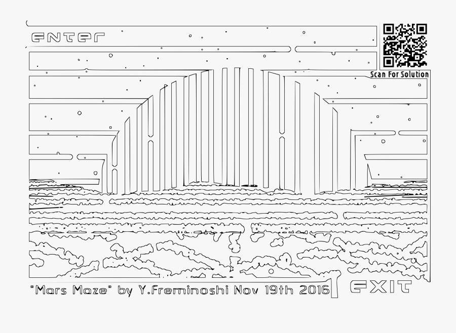 Mars Maze Coloring Page For Earthlings Adults Clip, Transparent Clipart