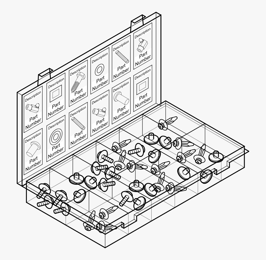 Free Vector Parts Container Clip Art - Screw Container, Transparent Clipart