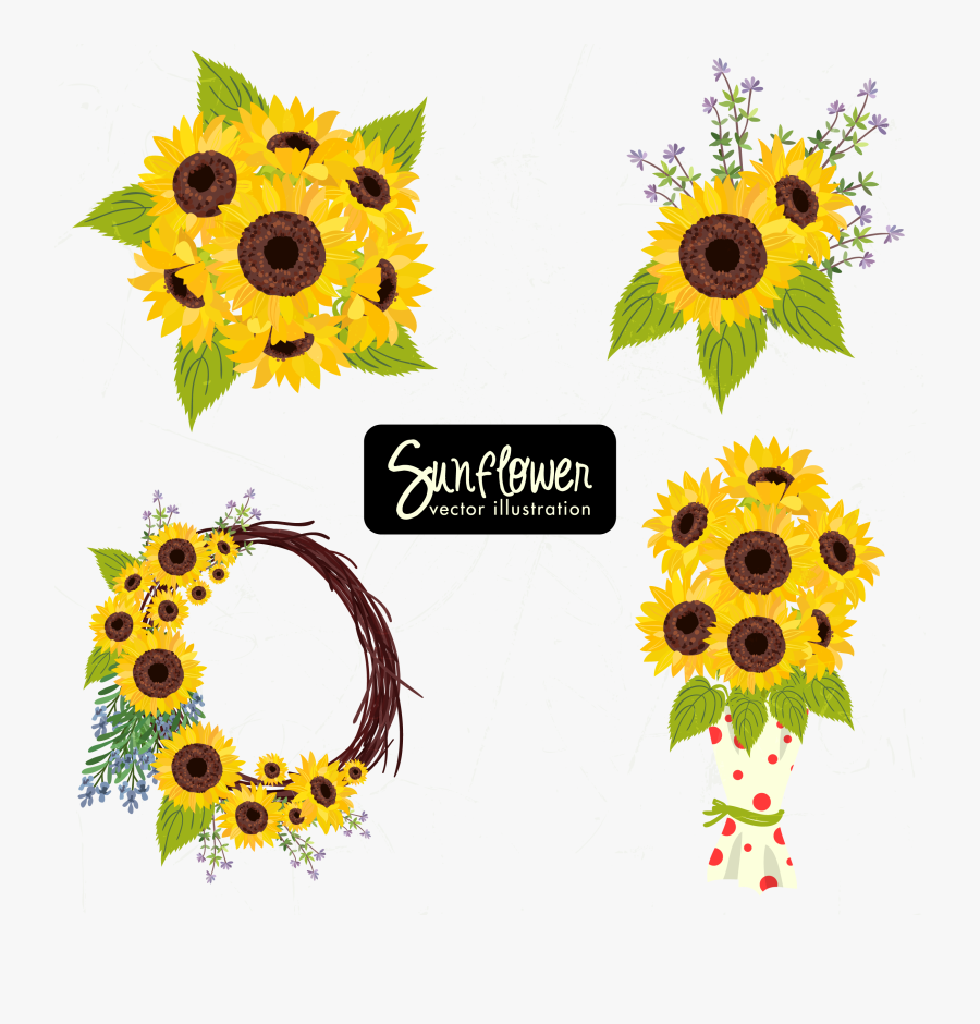 Basket Clipart Sunflower Background Bunga Matahari Png