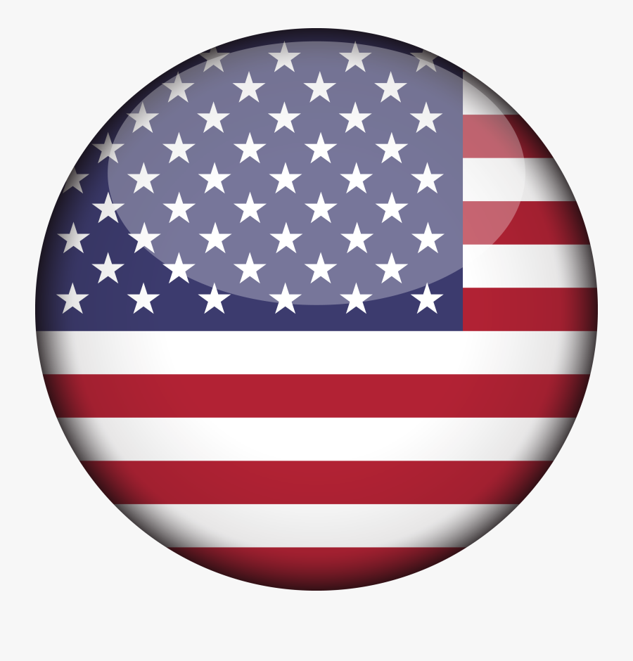 Clip Art United States Of America Flag 3d Round, Transparent Clipart