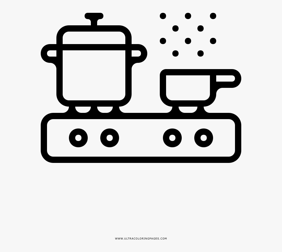 Stove Coloring Page - Kitchen Icon Portable, Transparent Clipart