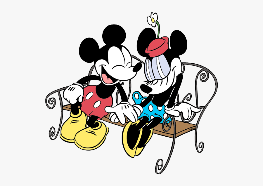 Mickey Mouse And Minnie Mouse Bench, Transparent Clipart