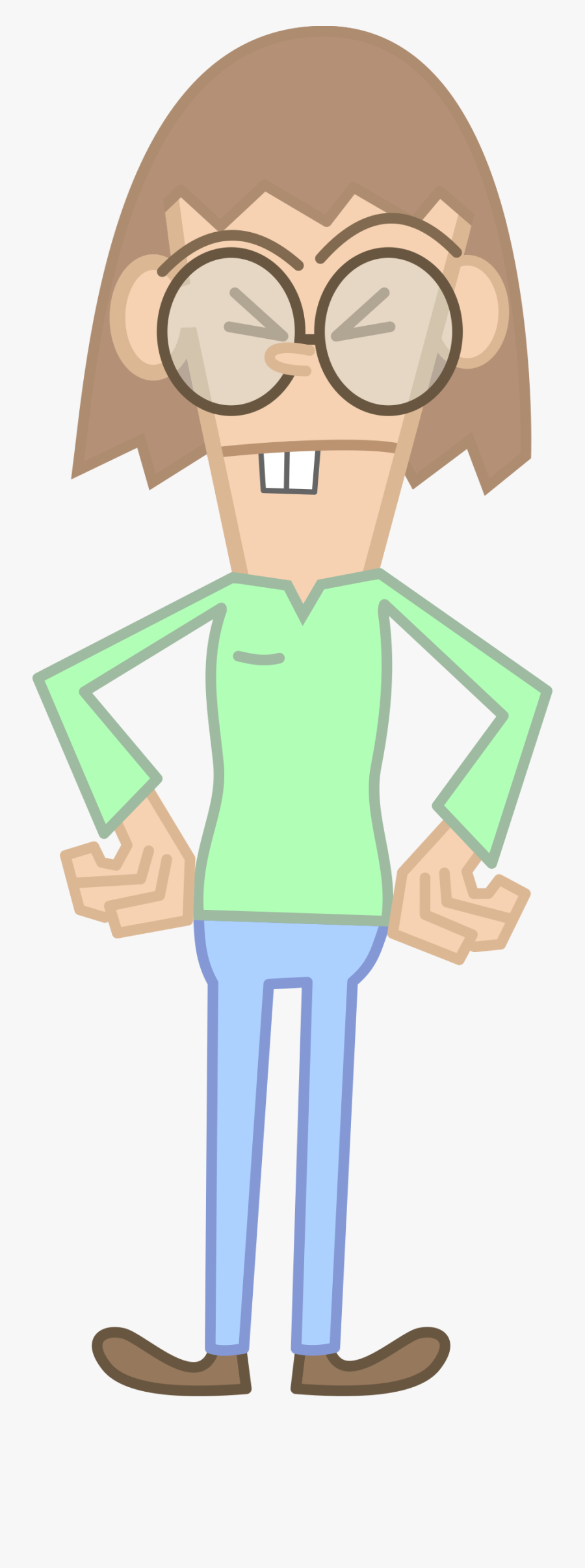 Nerd Clip Art - Female Character With Glasses Geek, Transparent Clipart