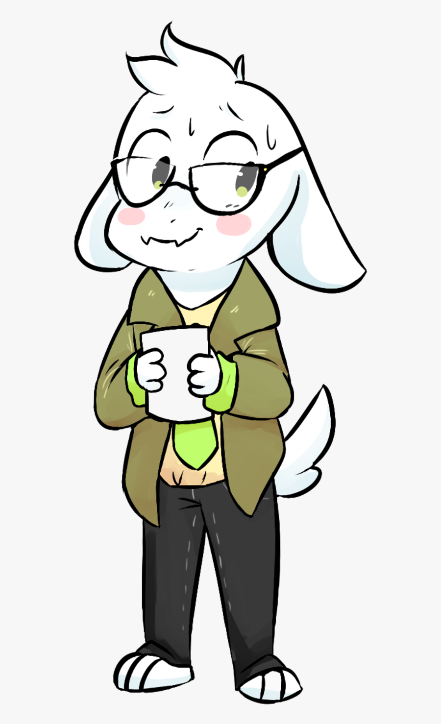 Undertale Yellow Fictional Character Line Art Clip - Undertale Asriel Nerd, Transparent Clipart