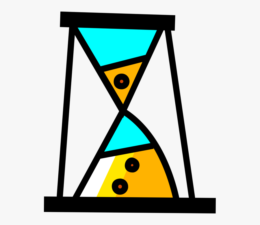 Vector Illustration Of Hourglass Or Sandglass, Sand - Triangle, Transparent Clipart
