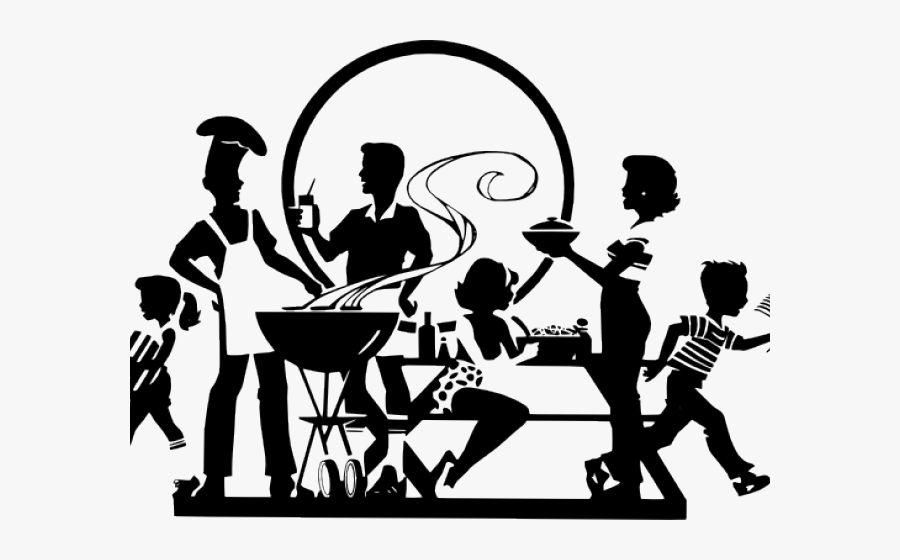 Bbq Potluck Cliparts - Black And White Labor Day Clip Art, Transparent Clipart