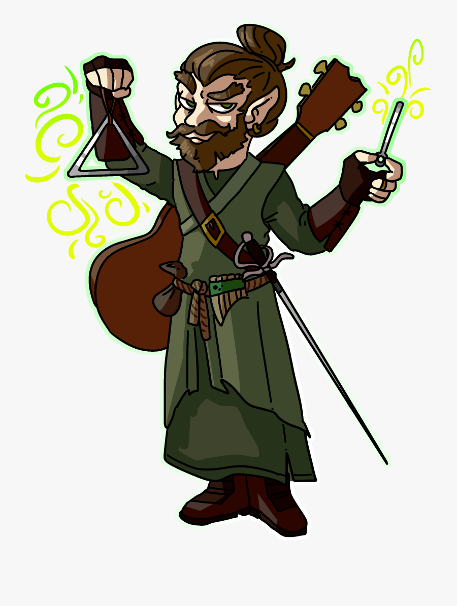 Gnome Bard, Transparent Clipart