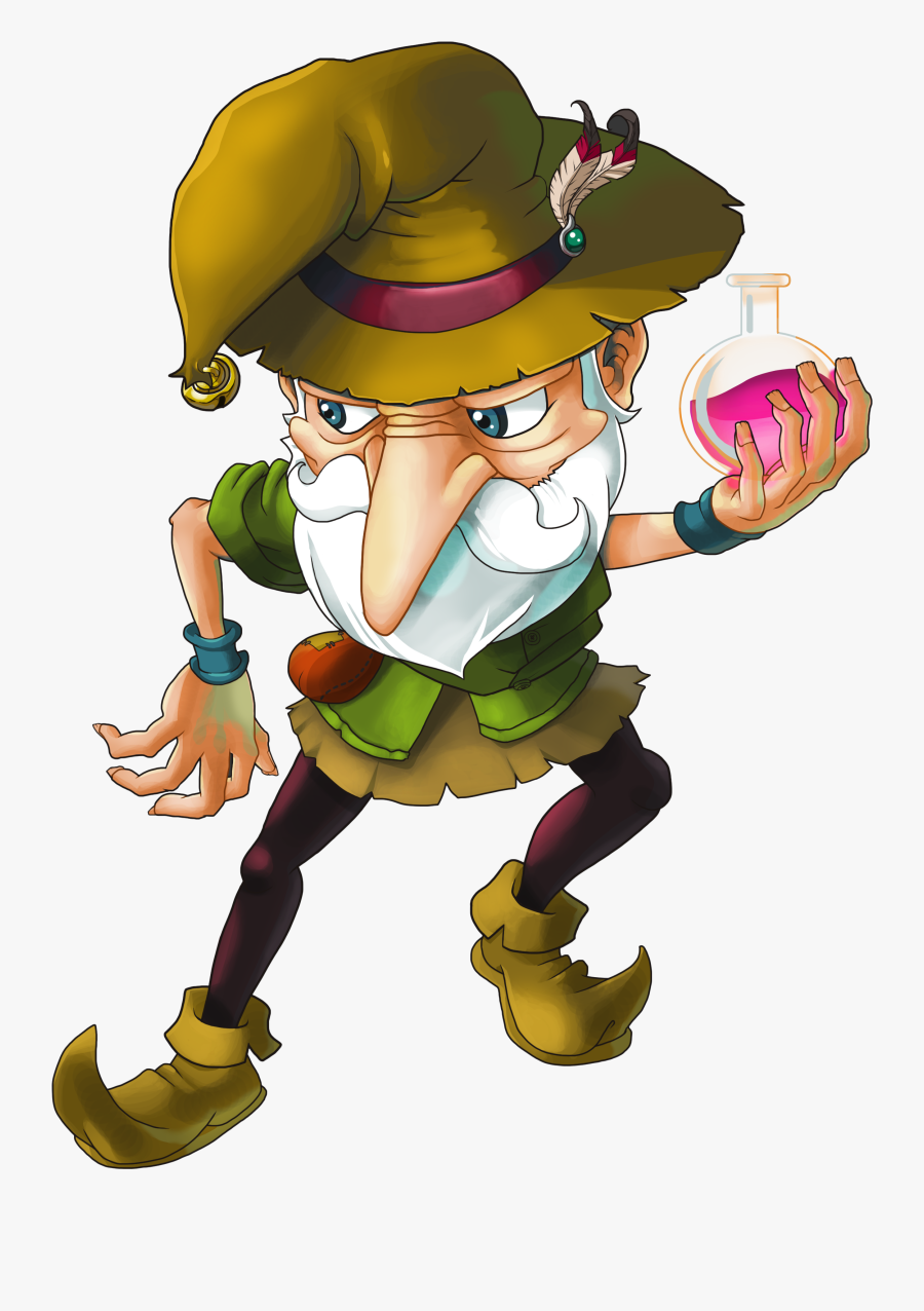 Gnome Alchemist - Cartoon, Transparent Clipart
