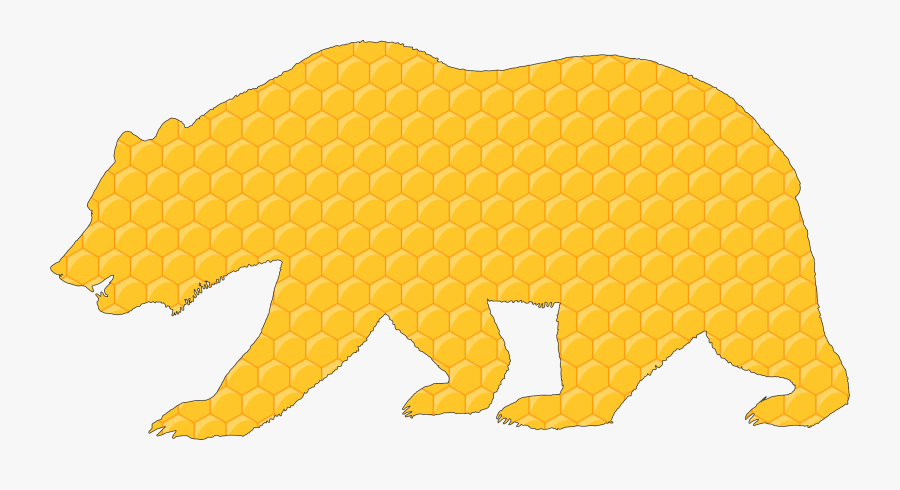 Honeycomb Bear With Stroke Clip Arts, Transparent Clipart