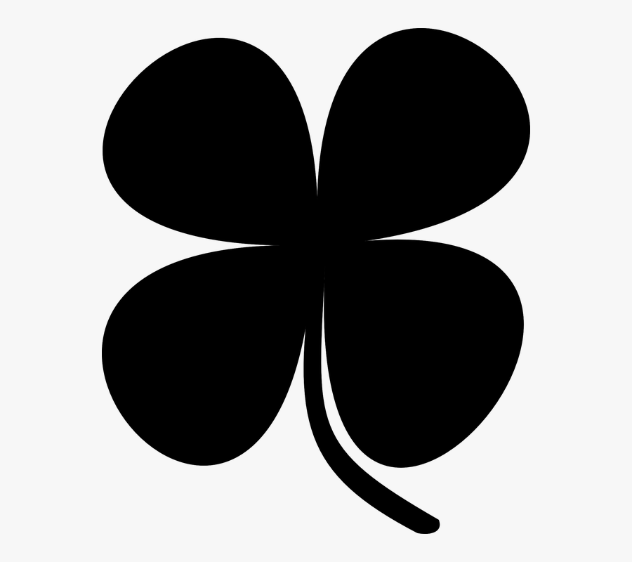 Shamrock, Irish, Clover, Black, Silhouette, Luck - Black And White Shamrock, Transparent Clipart