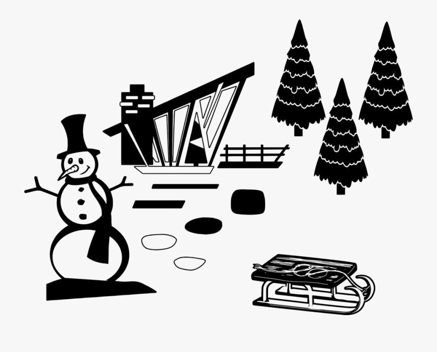 Retro Christmas House, Mid Century Modern, Atomic Age - Illustration, Transparent Clipart