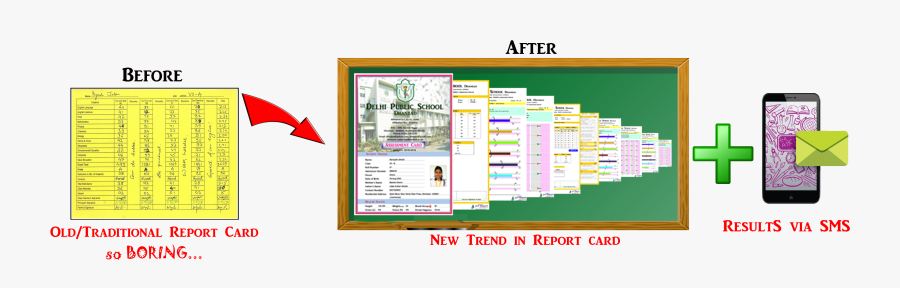 Report Card Befor After - Carmine, Transparent Clipart