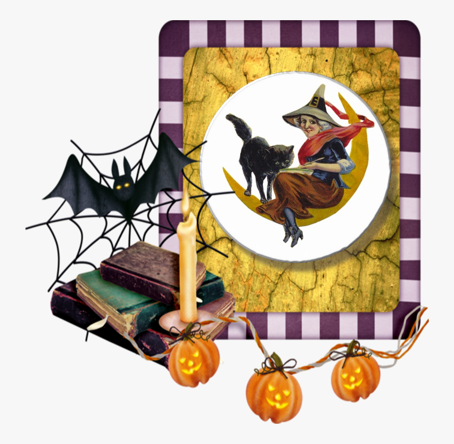 Vintage Halloween Witch, Transparent Clipart
