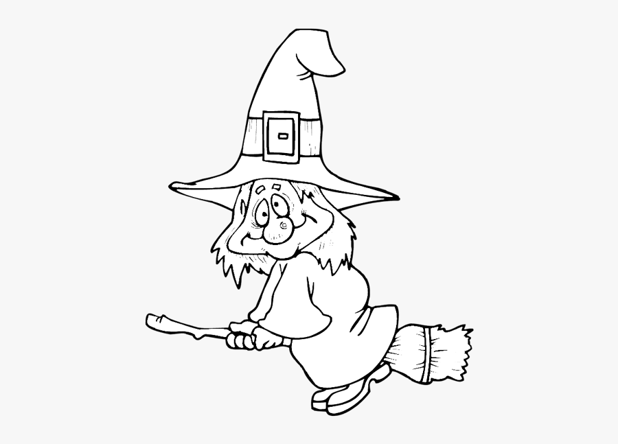 Halloween Witch For Coloring, Transparent Clipart