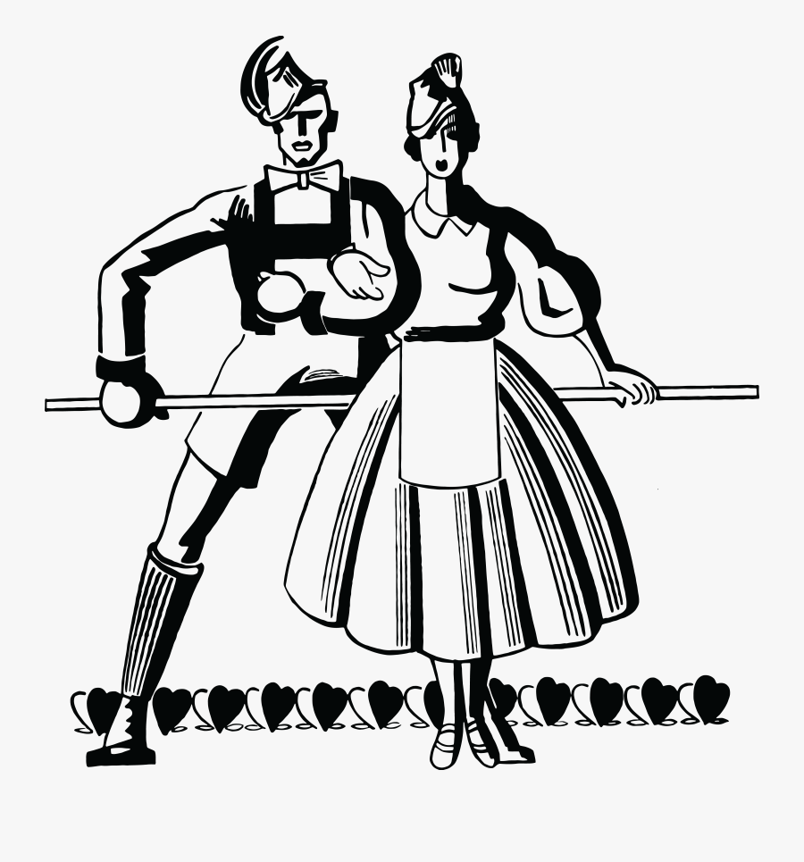 Free Clipart Of A Retro Black And White Couple Dancing - Черно Белые Картинки Театр, Transparent Clipart