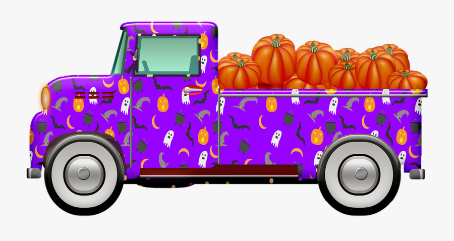 Halloween Car, Halloween Vintage Automobile, Truck - Car, Transparent Clipart
