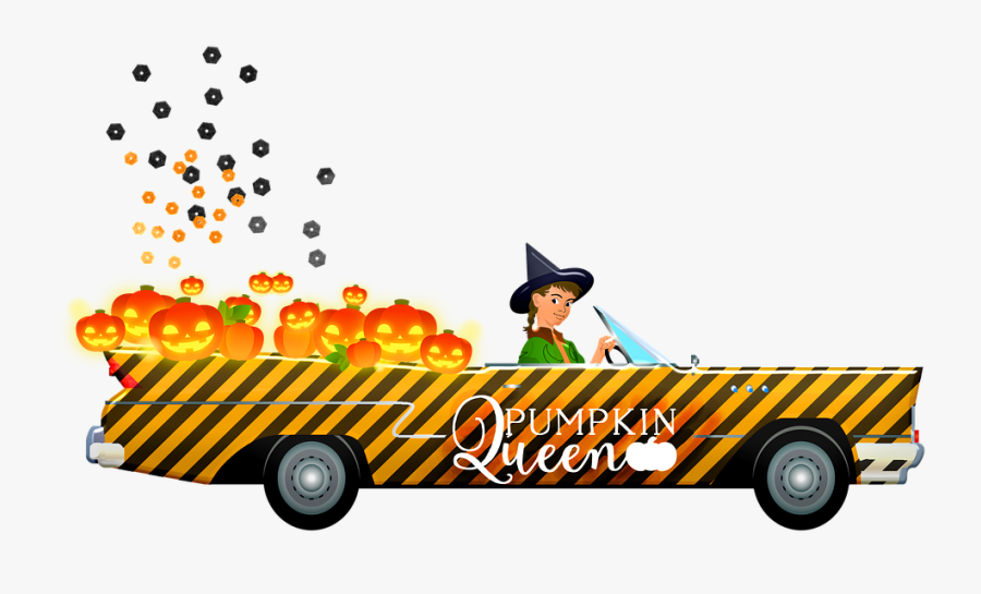 Halloween Car, Halloween Vintage Automobile, Truck, Transparent Clipart
