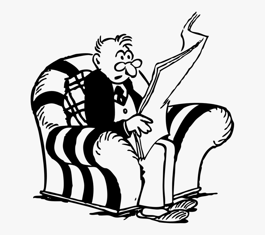 Retired Old Man Png - Man Reading Newspaper Arts, Transparent Clipart