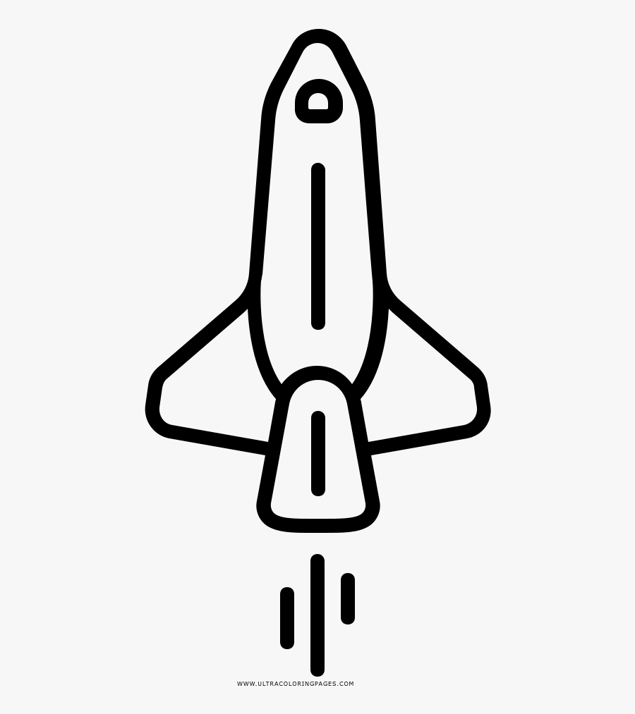 Space Shuttle Coloring Page, Transparent Clipart