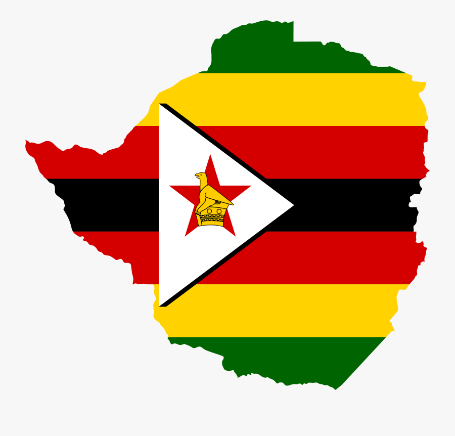 Zimbabwe Flag/map - Zimbabwe Map With Flag, Transparent Clipart